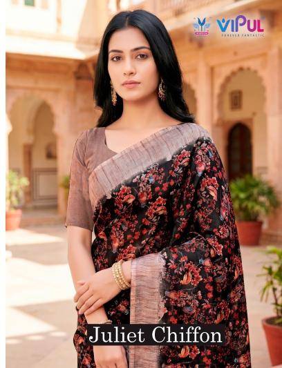 Vipul 35498 juliet chiffon Wholesale saree market in Mumbai